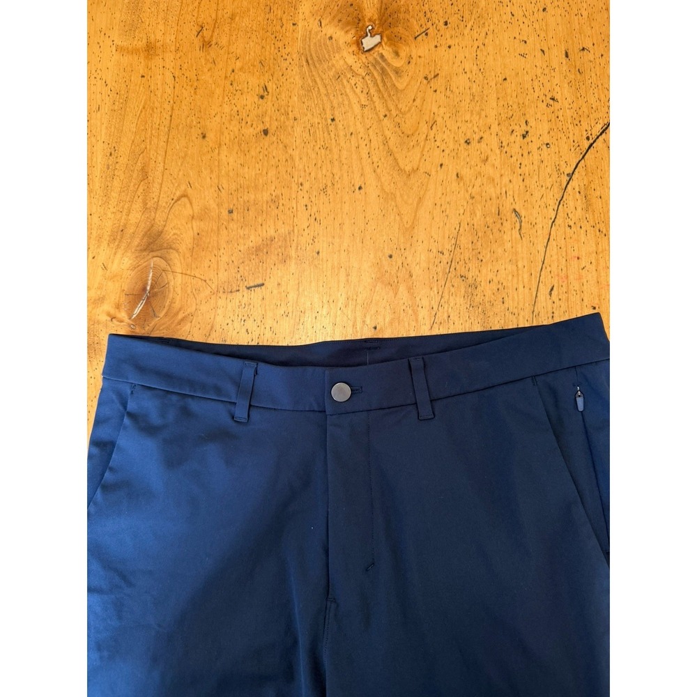 Lululemon Mens ABC Commission Pants Navy Blue Technical Stretch 34x27 Chino - Picture 2 of 6